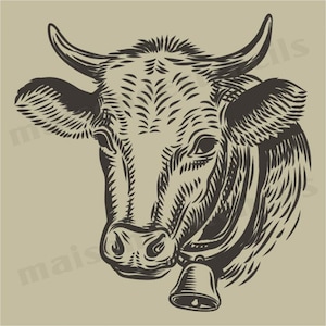 Euro Stencil Designs   Cow Sketch profile  Farm  12 x 12 inch stencil