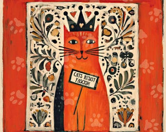 ファシズムに抵抗するロイヤルキャッツ PNG | 政治的な子猫のクリップアート | ファシズムに抵抗するデジタルダウンロード | 反トランプアート