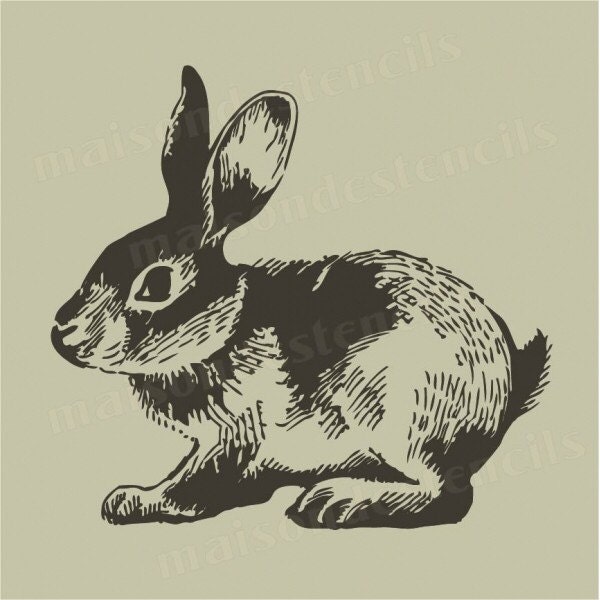 Rabbit Stencil - Etsy