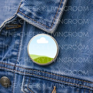 Vintage Pinback Button Canva Mockup Template, Editable Drag & Drop Button Mockup, Denim Jacket Button Display, Canva Smart Mockup