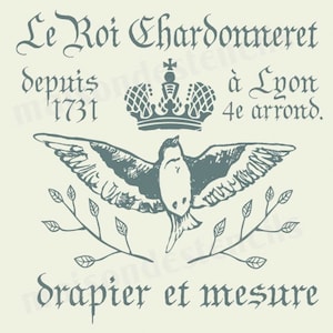 Euro Stencil Design... GoldFinch French Tailor  12X12&quot; Stencil 10 mil mylar Feedsack Replica Bird Crown France