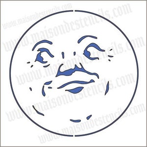 Euro Stencil Designs  Man in the moon  12x12&quot; inch Stencil 10 mil opaque mylar Chalk paint signs ephemera banner bunting