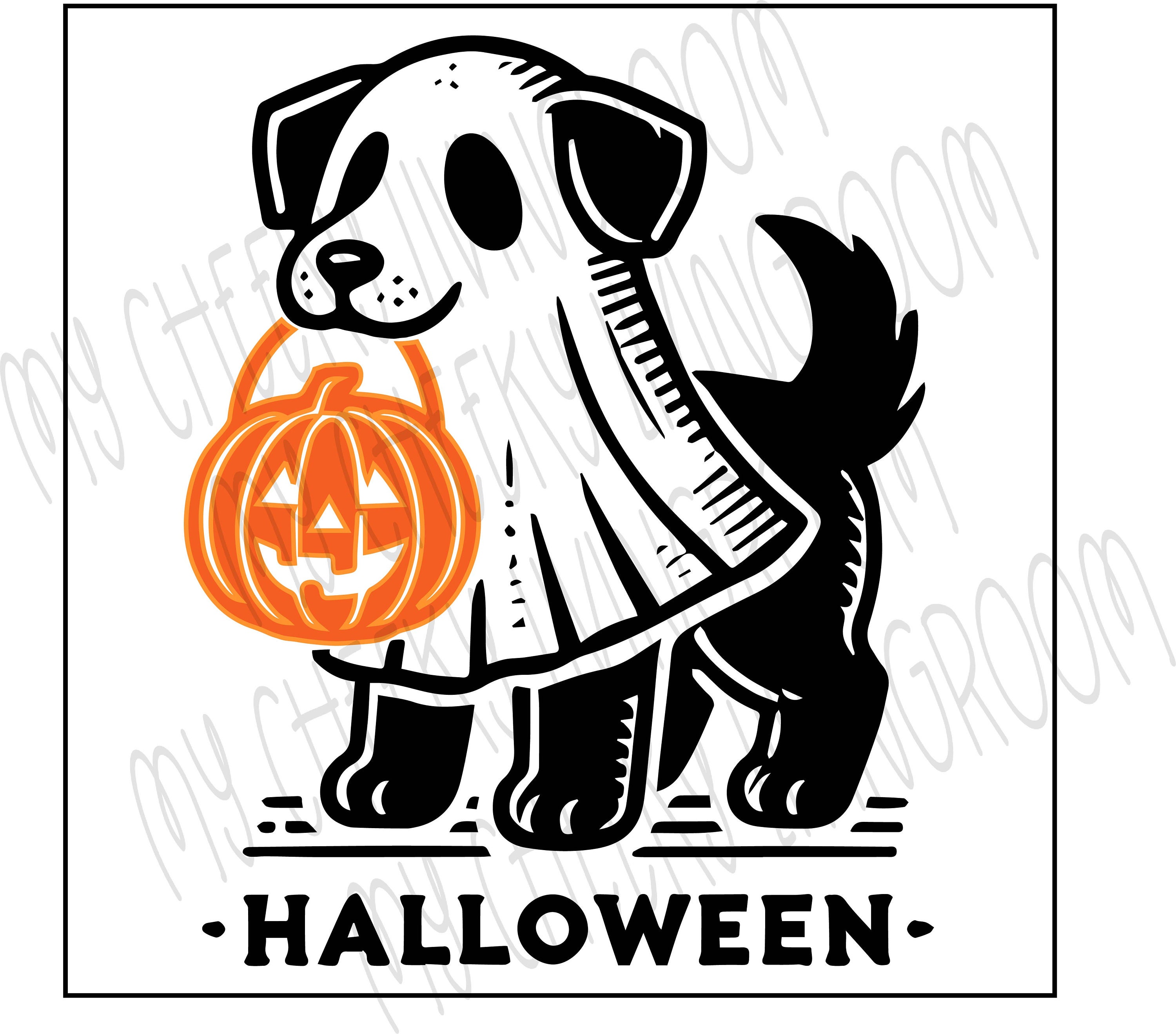 Halloween Puppy DOG Ghost Costume Stencil Jack O Lantern Pumpkin Trick ...