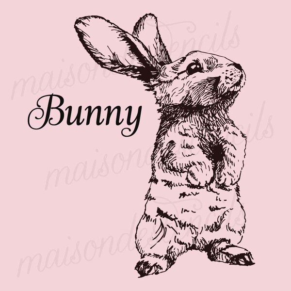 Standing Bunny Stencil - Etsy