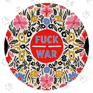 FUCK WAR PNG | Political Button | Digital Button Art | Printable Digital Download | Anti war Clipart |  Button maker Clipart