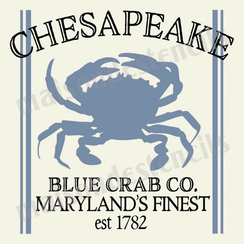 Euro Stencil Design Chesapeake Blue Crab Co Image 0