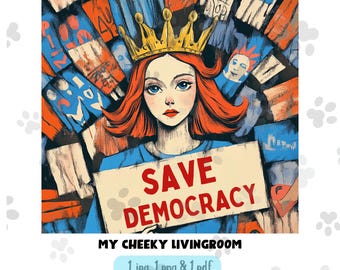 Anti-Trump | RESIST Fascism | SAVE Democracy | Political Protest Sign | ClipArt |Digital Download | Democracy Stickers | POD T shirts | FdT