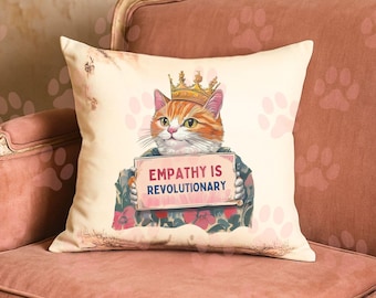 共感は革命的猫アート | 反人種差別・反トランプのデジタルダウンロード | 民主主義活動家 | ファシズムに抵抗する印刷可能なPNG PDF JPG