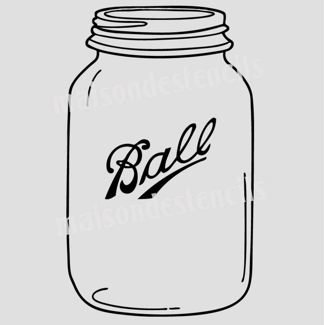 Euro Stencil Design ... Mason Jar 12x12 Stencil for Burlap Pillows ...