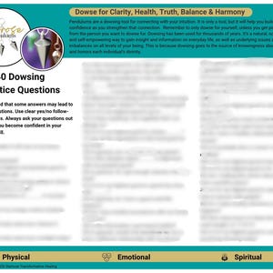 Practice Guide / 40 Dowsing Practice Questions / Easy to Follow Digital Download