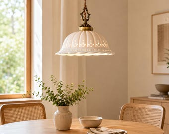 Luxe keramische hanglamp in art deco-stijl voor de slaapkamer, LED-lamp met E27-fitting, geschikt voor keukeneiland, eetkamer, hal, plafond, hotel en thuis.