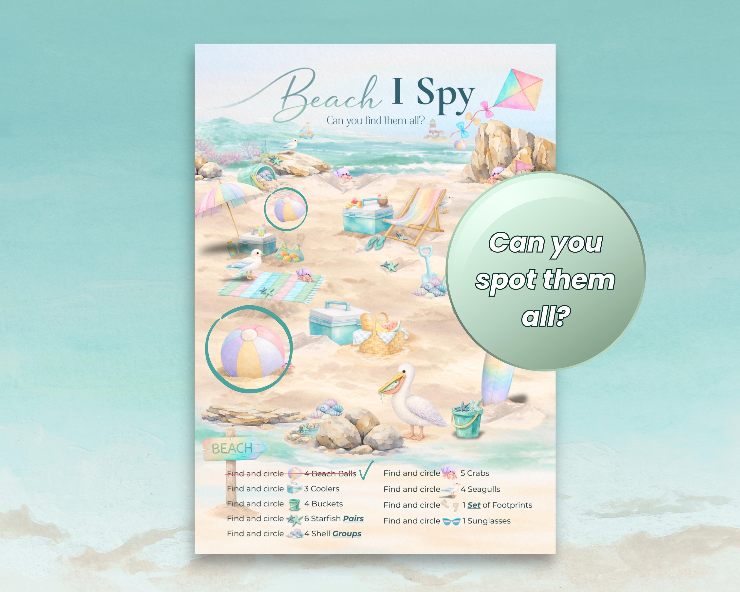Activity Pack Printable for Kids |beach, Summer Games, I Spy, Bingo ...