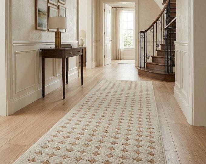 Hand-Tufted Geometric Star Rug | Plush New Zealand Wool Runner