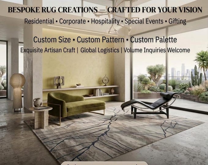 Custom Hand-Tufted Wool Rug, Bespoke Design, Any Size, Color Palette