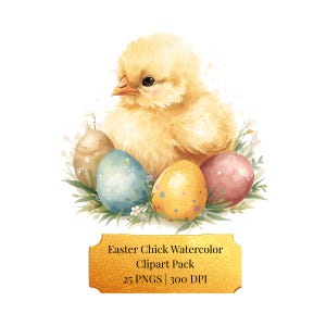 Easter Chick Watercolor Clipart | Pastel Baby Chicks PNG, Nursery Animals (Digital Download)