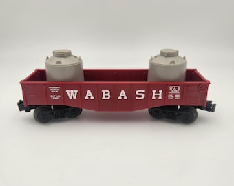 Vagón góndola Lionel 16392 Wabash con bidones, escala O, rojo, 6112-86, tren de 1993