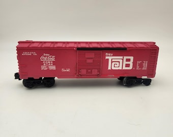 Lionel O Gauge TaB Coca-Cola Boxcar 9744 Pink 9700 Series Train Car Vintage 1974