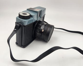 Vintage Diana 120mm Film Toy Camera Blue Black Hong Kong Original Lens Cap Strap