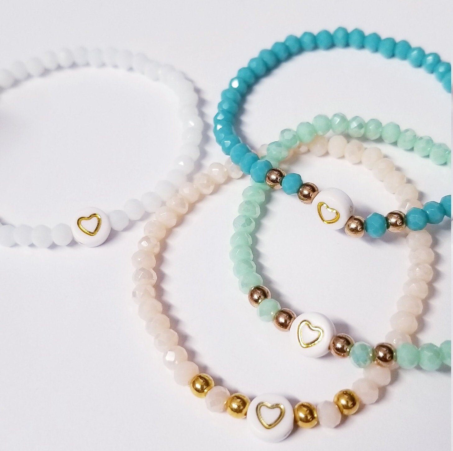 Crystal beaded Bracelets/ Pastel color bracelet/ Gift for her/ Etsy