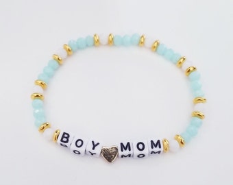 Custom word thin bracelet/ Custom name or initials Bracelet/ Gift for her/ Crystal/ Beaded Bracelet/ Single Bracelet/ 4mm Square Letter Bead