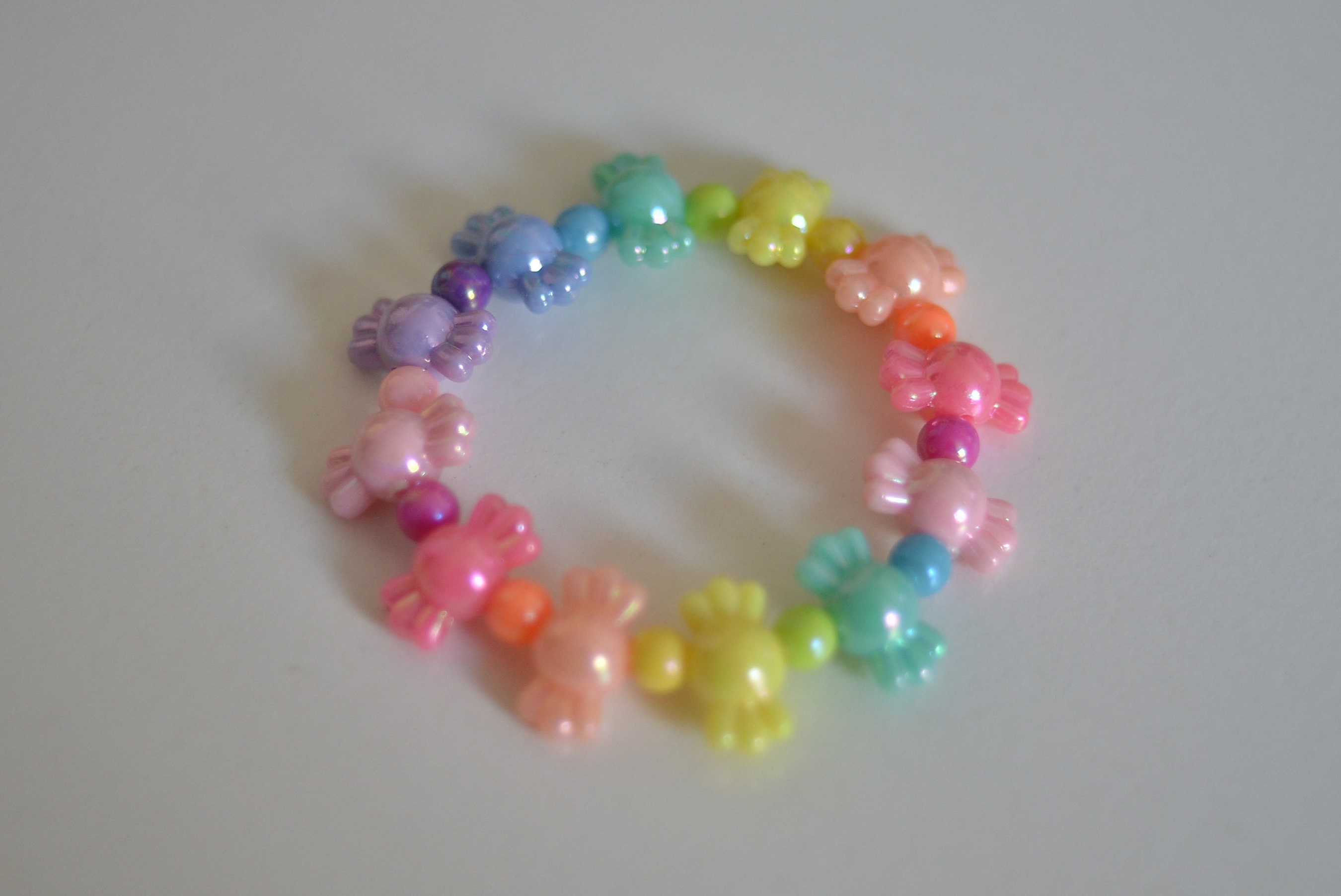 Rainbow Candy Beads Bracelet/ Cute Bracelet/ Rainbow Bracelet/ Best ...