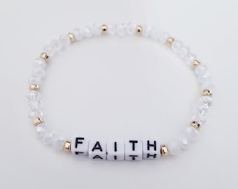 Custom word thin bracelet/ Custom name or initials Bracelet/ Gift for her/ Crystal/ 4mm Square Letter Bead/ Single Bracelet