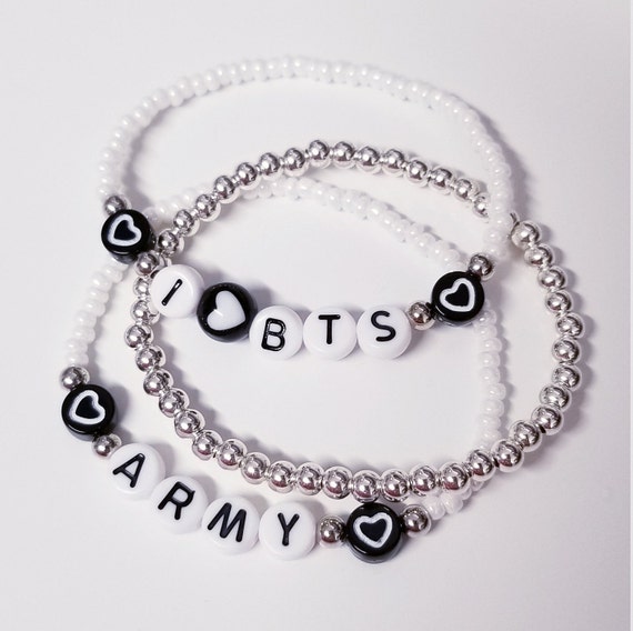 BTS Army Bracelets/ Custom Word Name or Initials Bracelet/ - Etsy