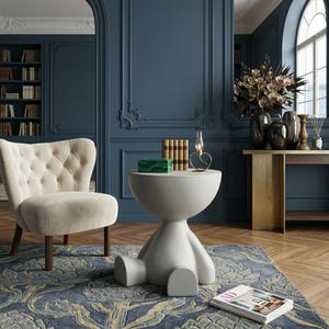 Mesita auxiliar moderna con forma de oso y almacenamiento oculto, mesa auxiliar de lujo con diseño de dibujos animados para sofá, mesita de noche creativa estilo Kawaii, mesa de centro impermeable.