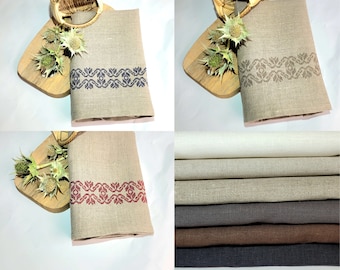 Grey tea towel, Easter towel, farmhouse towel, Kitchen towel set, Linen towel, Embroidery towel