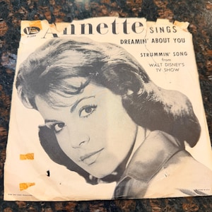 Annette Funicello Vintage Disney Era Bundle • 45 RPM Picture Sleeve + Promo Mailer • 1950s Vista Records