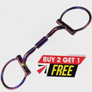 Multicolor Western Horse D-Ring Bit Barrel Myler Roller Snaffle Horse Bits