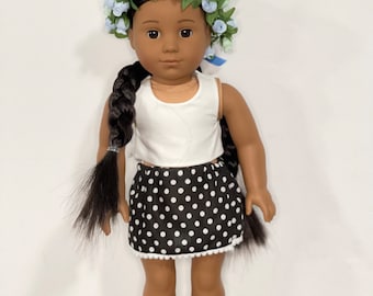 Falda de lunares de muñeca de 18 pulgadas
