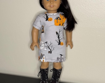 18 inch doll clothes Haunted house print T-shirt Dress