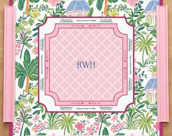 Tapete de Mahjong Tropical Personalizado, Cubremesas de Juego con Monograma de Palm Beach