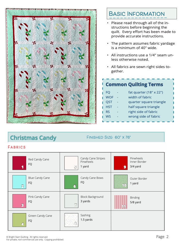 Christmas Candy Quilt Pattern PDF Download Etsy