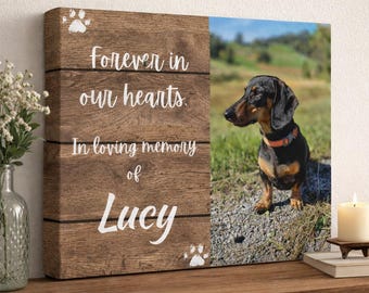 Foto de recuerdo de mascota, Lienzo personalizado impreso de 8x10 para mascotas, Regalo para la pérdida de un perro - Marco conmemorativo para perros - Regalo para la pérdida de una mascota - Memorial para mascotas