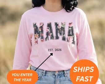 Camiseta personalizada para mamá, camiseta para mamás de 2026, camiseta con colores cómodos, regalo para mamá, mamá genial, anuncio de embarazo, Día de la Madre, regalo para mamá primeriza