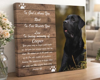 Foto de recuerdo de mascota, Lienzo personalizado impreso de 8x10 para mascotas, Regalo para la pérdida de un perro - Marco conmemorativo para perros - Regalo para la pérdida de una mascota - Memorial para mascotas