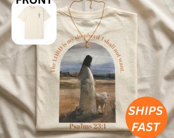 Salmo 23 El Señor es mi pastor Camiseta / Camiseta de las Escrituras Cristianas