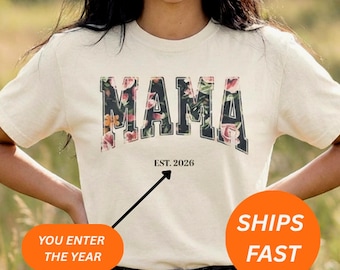 Camiseta personalizada para mamá, camiseta para mamás de 2026, camiseta con colores cómodos, regalo para mamá, mamá genial, anuncio de embarazo, Día de la Madre, regalo para mamá primeriza
