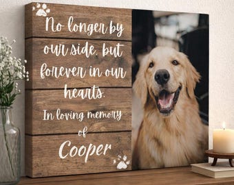 Foto de recuerdo de mascota, Lienzo personalizado impreso de 8x10 para mascotas, Regalo para la pérdida de un perro - Marco conmemorativo para perros - Regalo para la pérdida de una mascota - Memorial para mascotas