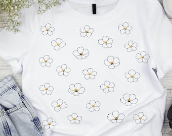 Boho Daisy Floral PNG, Design minimaliste printemps-été (téléchargement numérique)