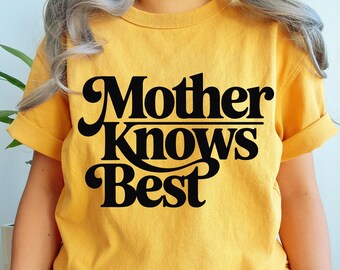 Design rétro Mother Knows SVG PNG (téléchargement numérique)
