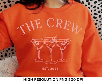 The Crew Bachelorette Martini Design (téléchargement numérique) EST 2026