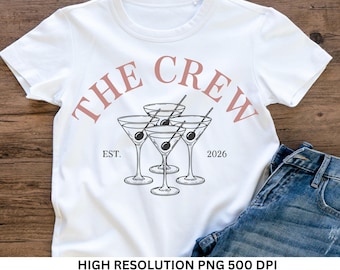 L'équipage EVJF SVG, verres à Martini Bridal Shower Design (téléchargement numérique)