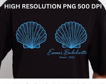 Chemise EVJF en forme de coquillage PNG SVG – Last Toast Miami Bach Club (téléchargement numérique)