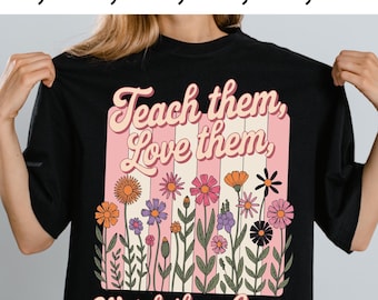 Floral Teacher PNG, enseignez-leur la conception de l'amour, Cottagecore (téléchargement numérique)