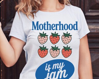 La maternité drôle est ma confiture SVG PNG | Fraise maman SVG | Fichier découpé Mama Life + png pour Cricut et sublimation