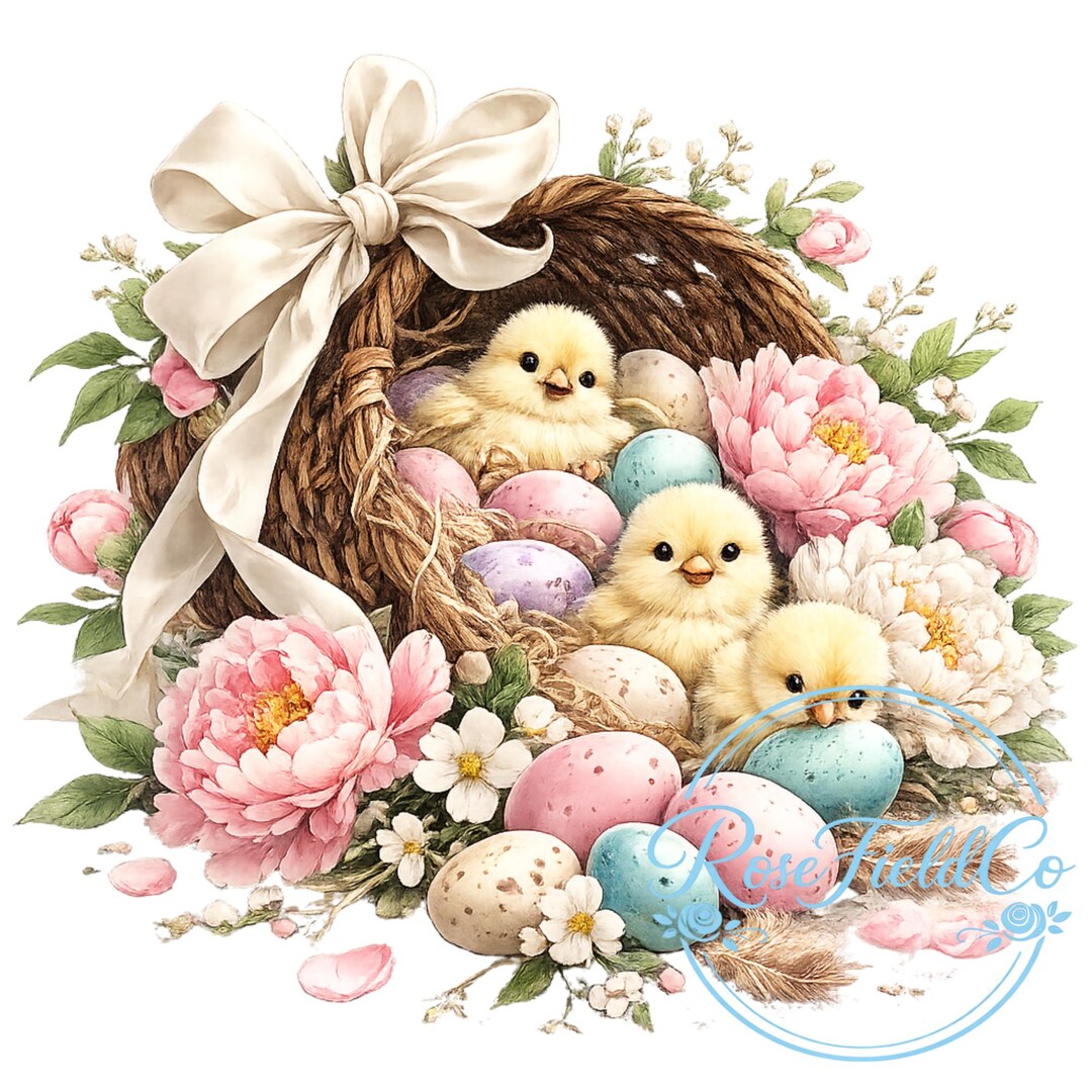 Watercolor Easter Chick PNG Bundle | Peony Pastel Spring Graphics ...