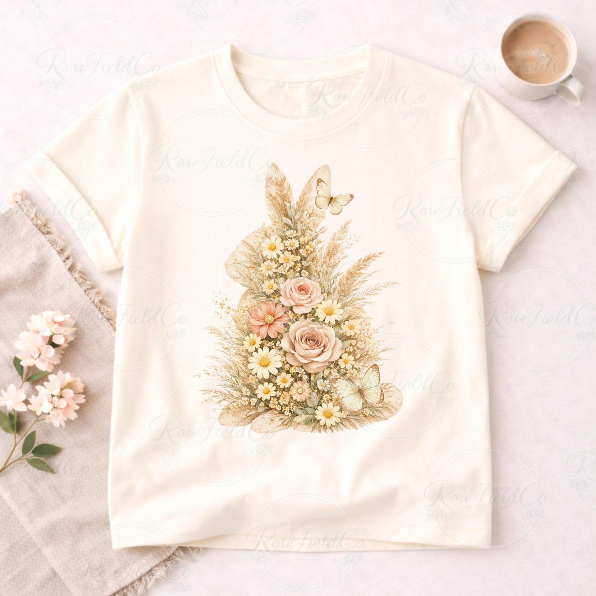 Floral Bunny Sublimation PNG File – Instant Digital Download – Easter ...